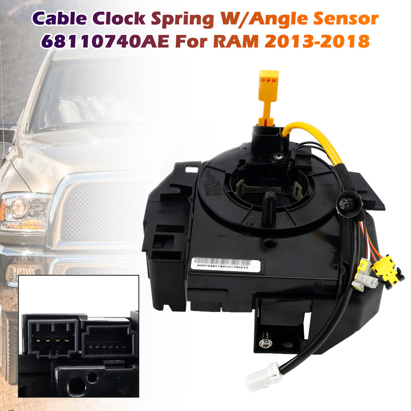 Dodge RAM 2013-2020 68110740AE Clock Spring with Angle Sensor 9 PINS