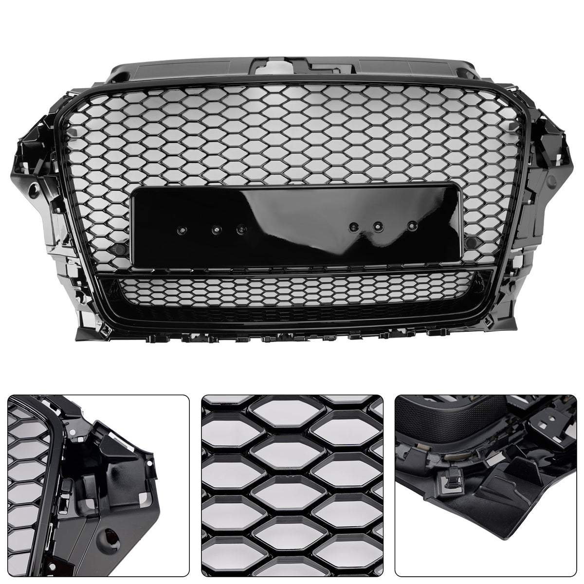 2013-2016 Audi A3 S3 To RS3 Style Front Henycomb Bumper Grill W/Quattro