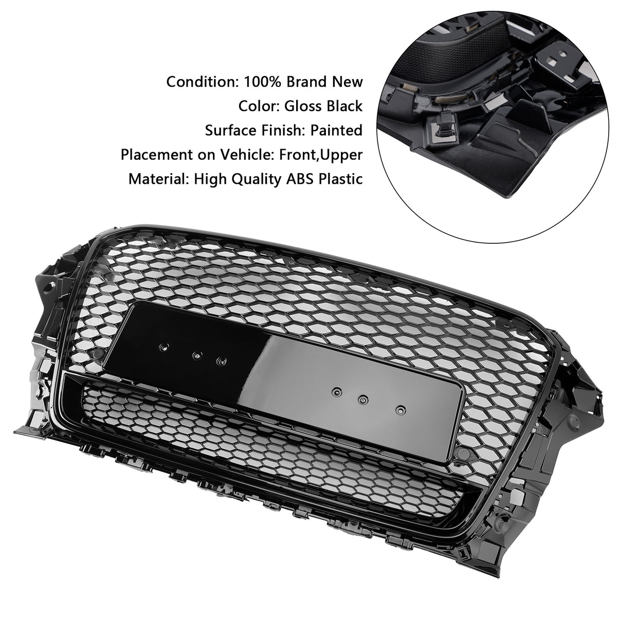 2013-2016 Audi A3 S3 To RS3 Style Front Henycomb Bumper Grill W/Quattro