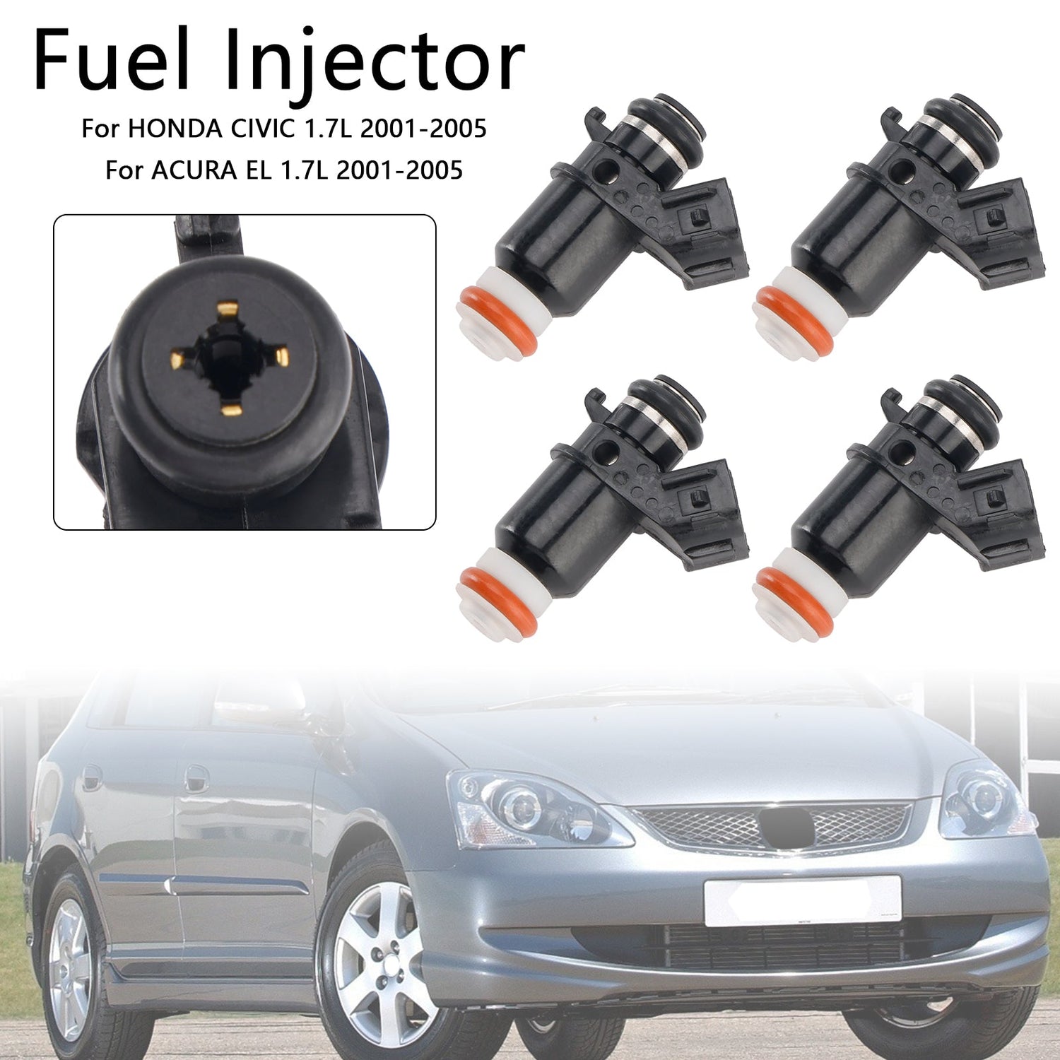 4PCS 16450PLD003 Fuel Injector Fit ACURA EL Fit Honda Civic 1.7L 2001-2005