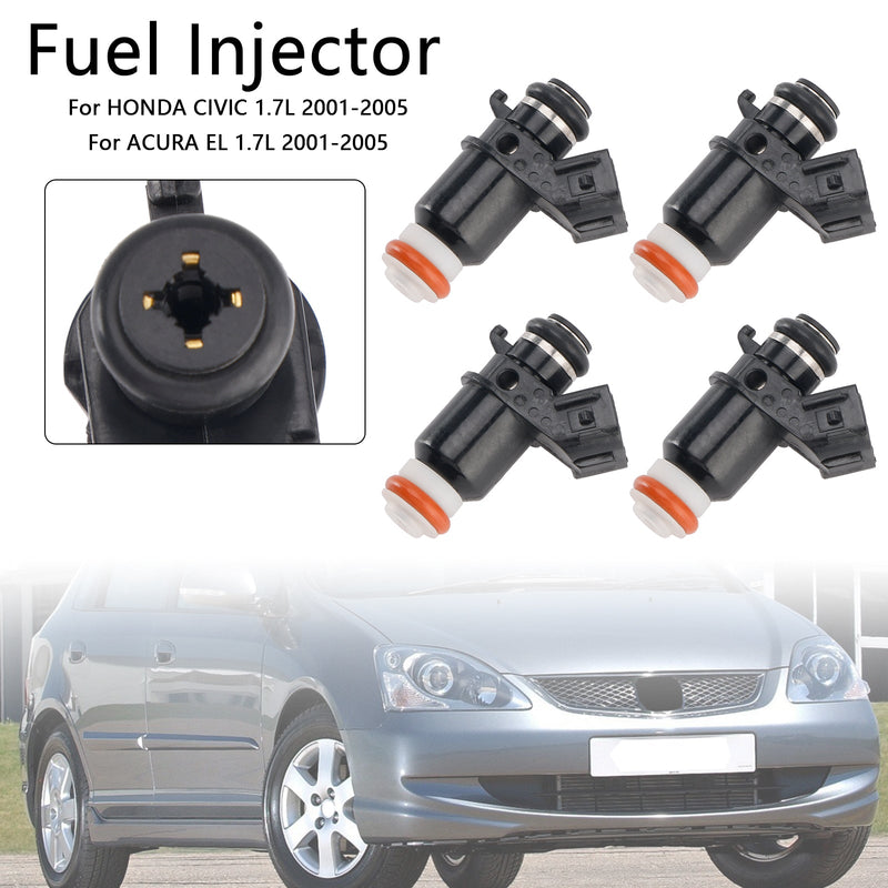 4PCS 16450PLD003 Fuel Injector Fit ACURA EL Fit Honda Civic 1.7L 2001-2005