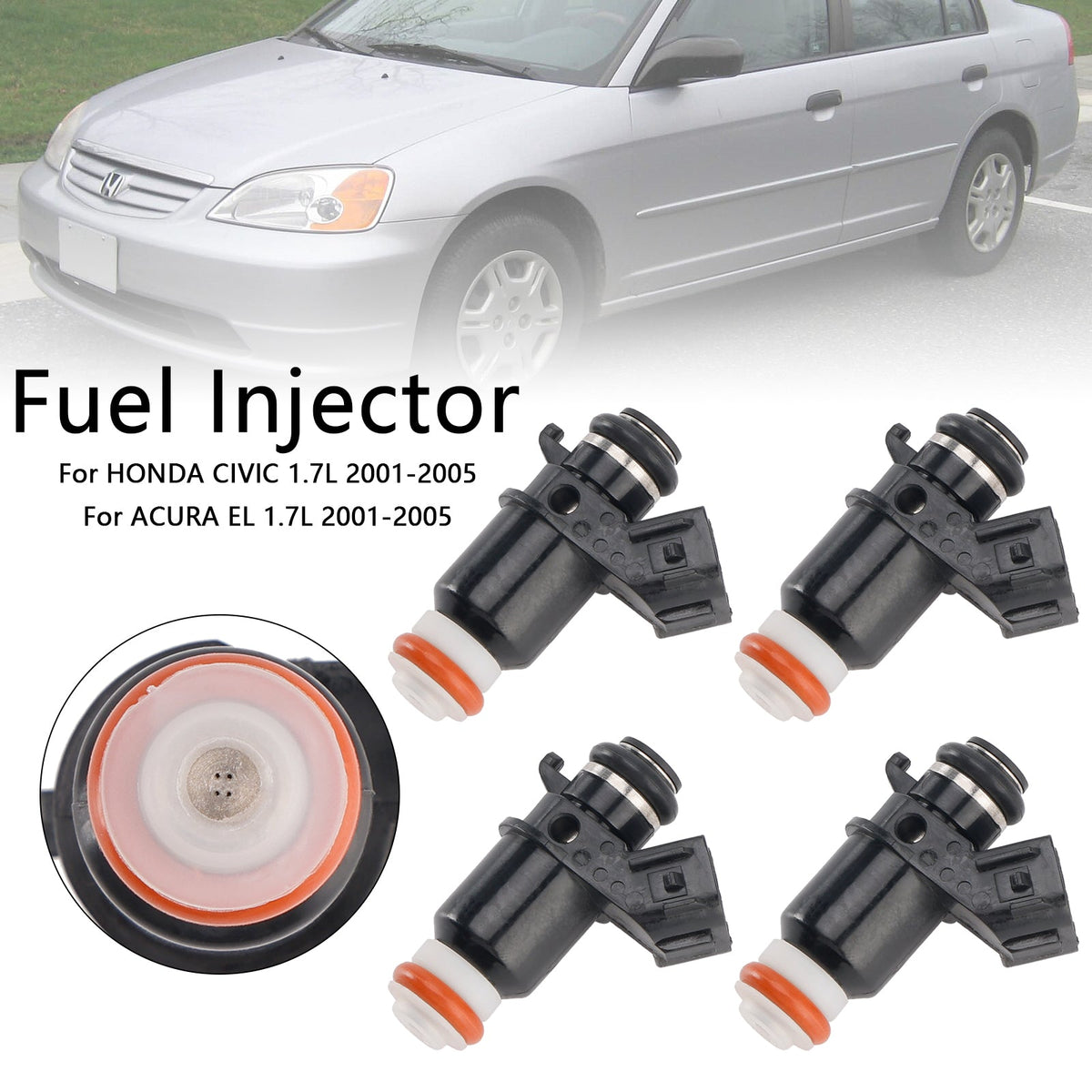 4PCS 16450PLD003 Fuel Injector Fit ACURA EL Fit Honda Civic 1.7L 2001-2005