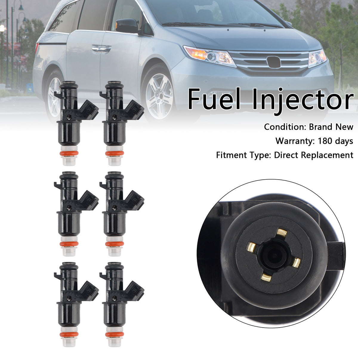 Honda MDX Tl Accord Pilot Fit Acura 6PCS Fuel Injector 16450-RCA-A01