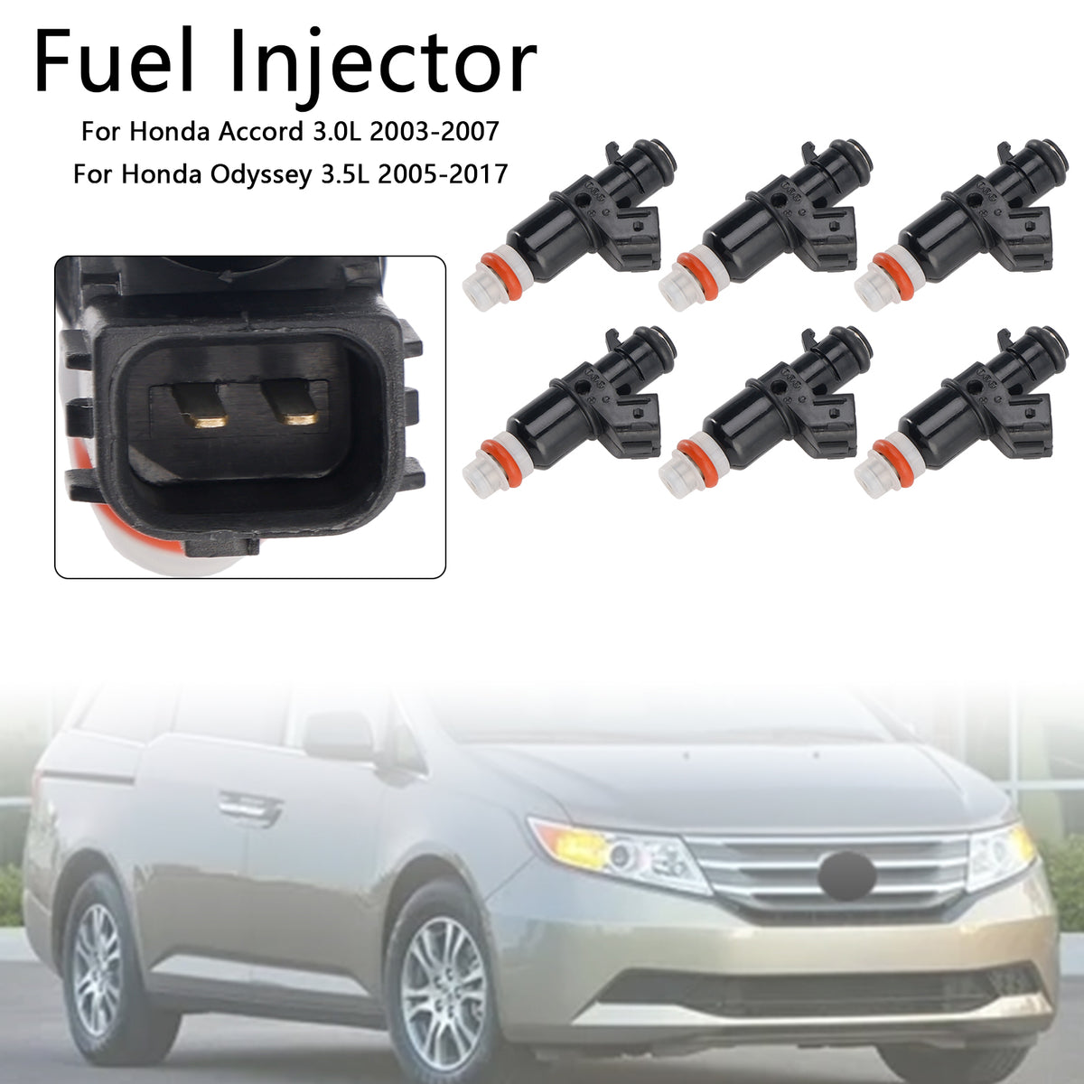 Honda MDX Tl Accord Pilot Fit Acura 6PCS Fuel Injector 16450-RCA-A01