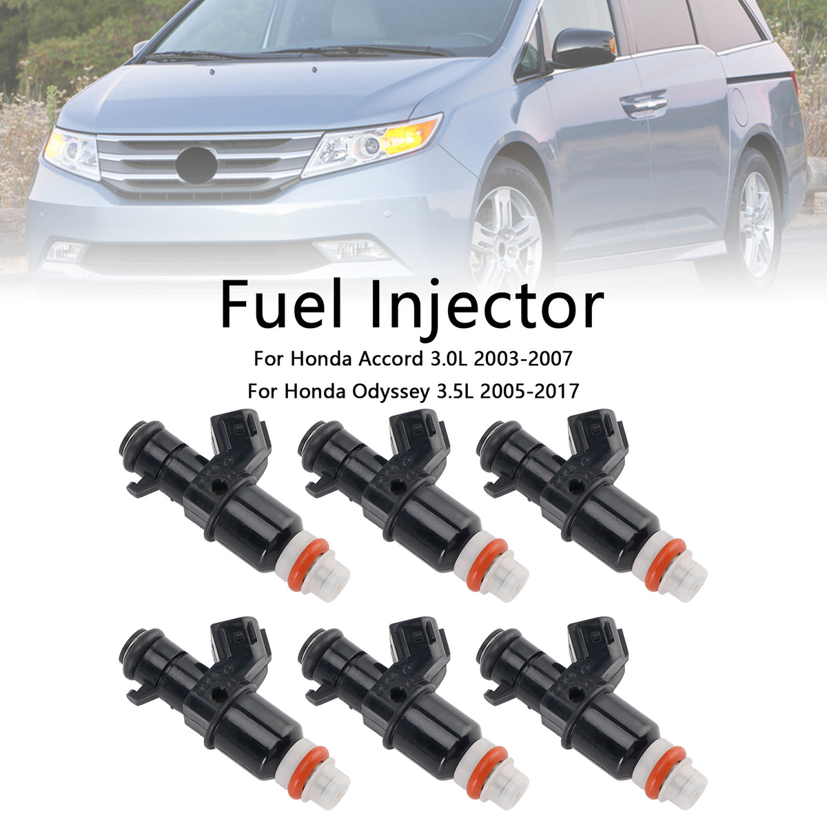 Honda MDX Tl Accord Pilot Fit Acura 6PCS Fuel Injector 16450-RCA-A01