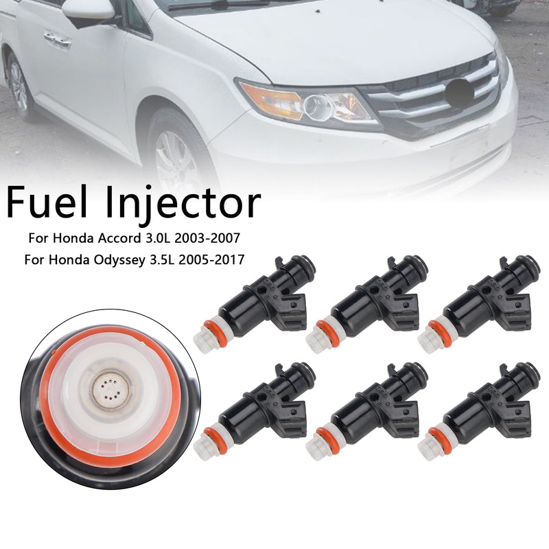 Honda MDX Tl Accord Pilot Fit Acura 6PCS Fuel Injector 16450-RCA-A01