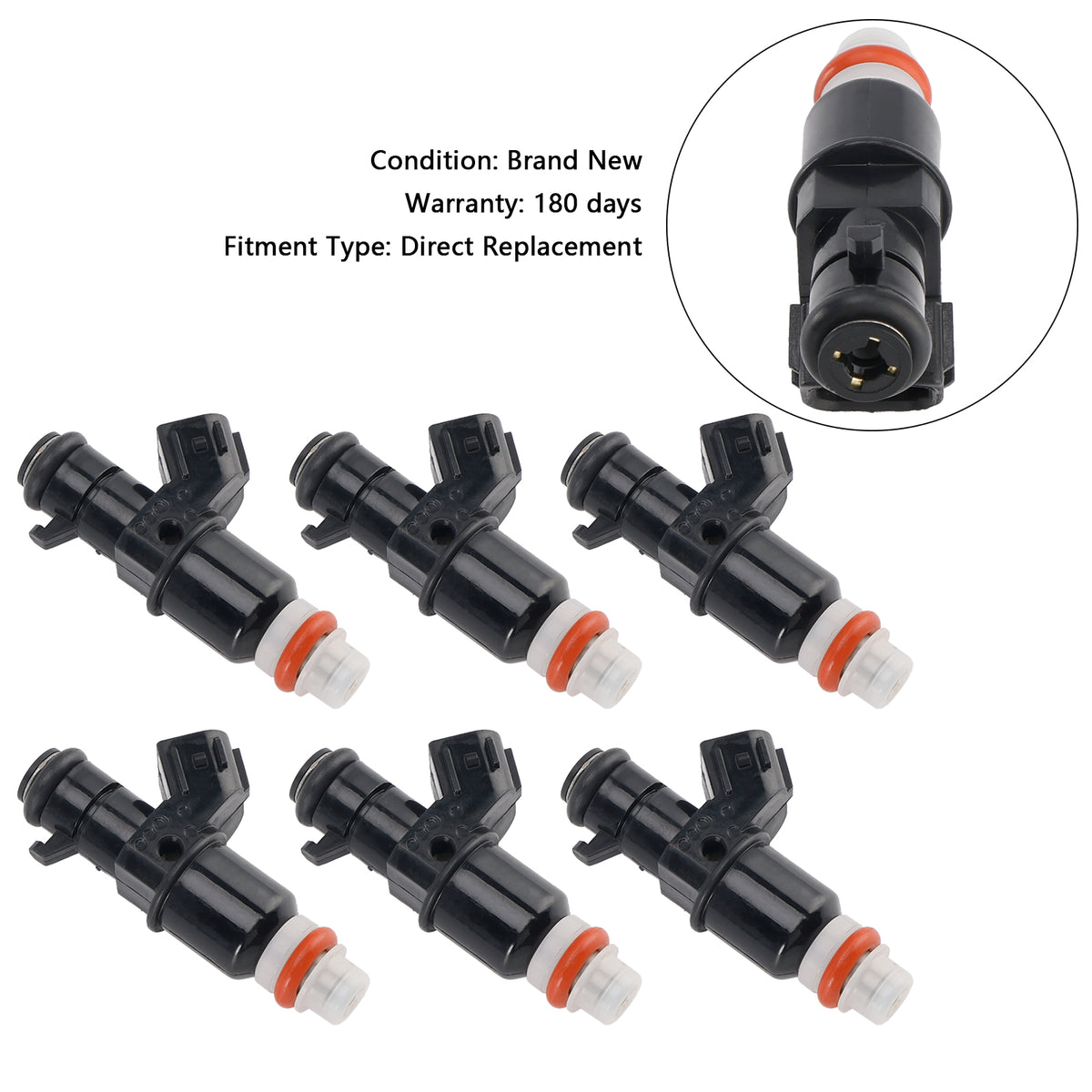 Honda MDX Tl Accord Pilot Fit Acura 6PCS Fuel Injector 16450-RCA-A01