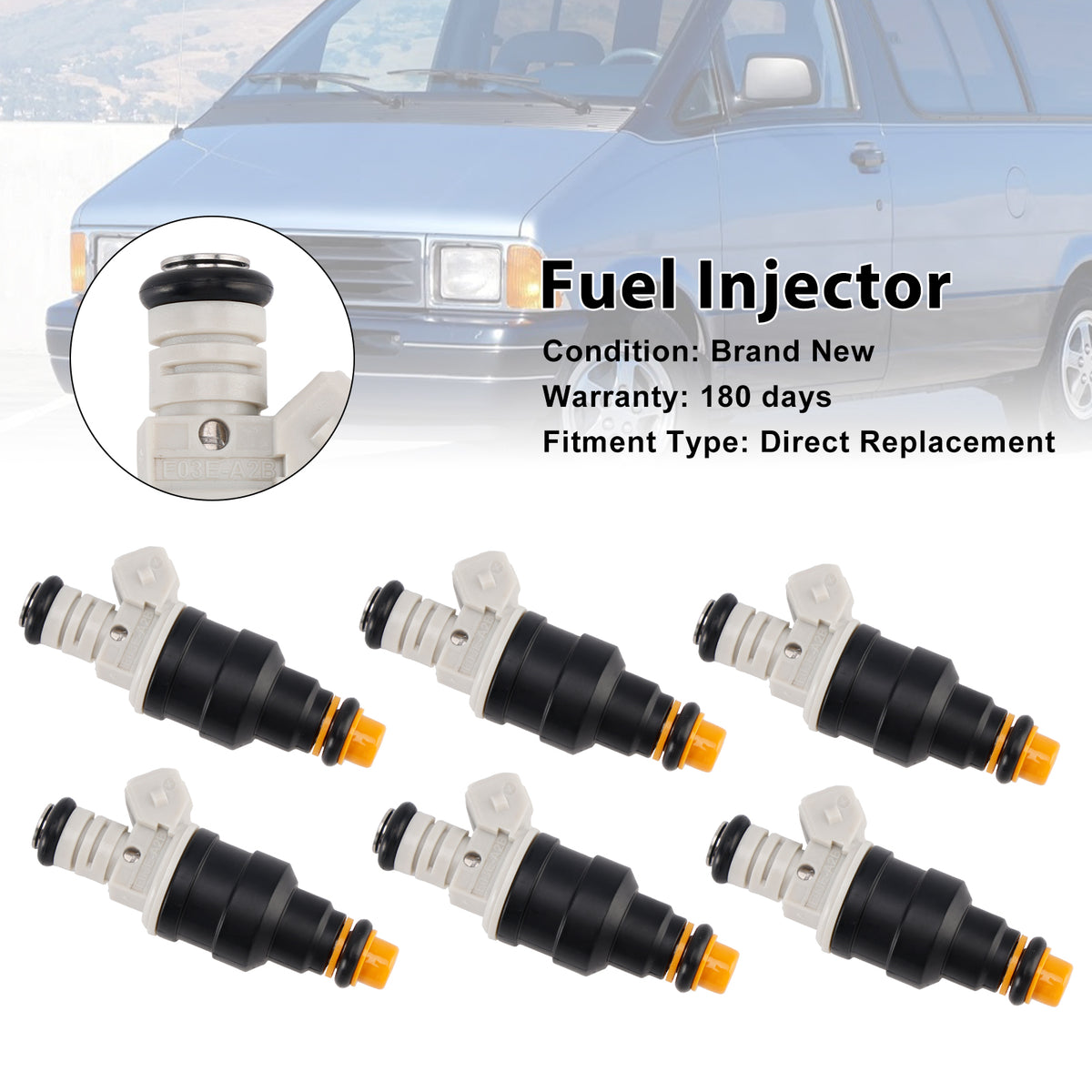 Ford Ranger 2.9L 3.0L 3.8L V6 1985-1997 F03E-A2B 6PCS Fuel Injector CM4670