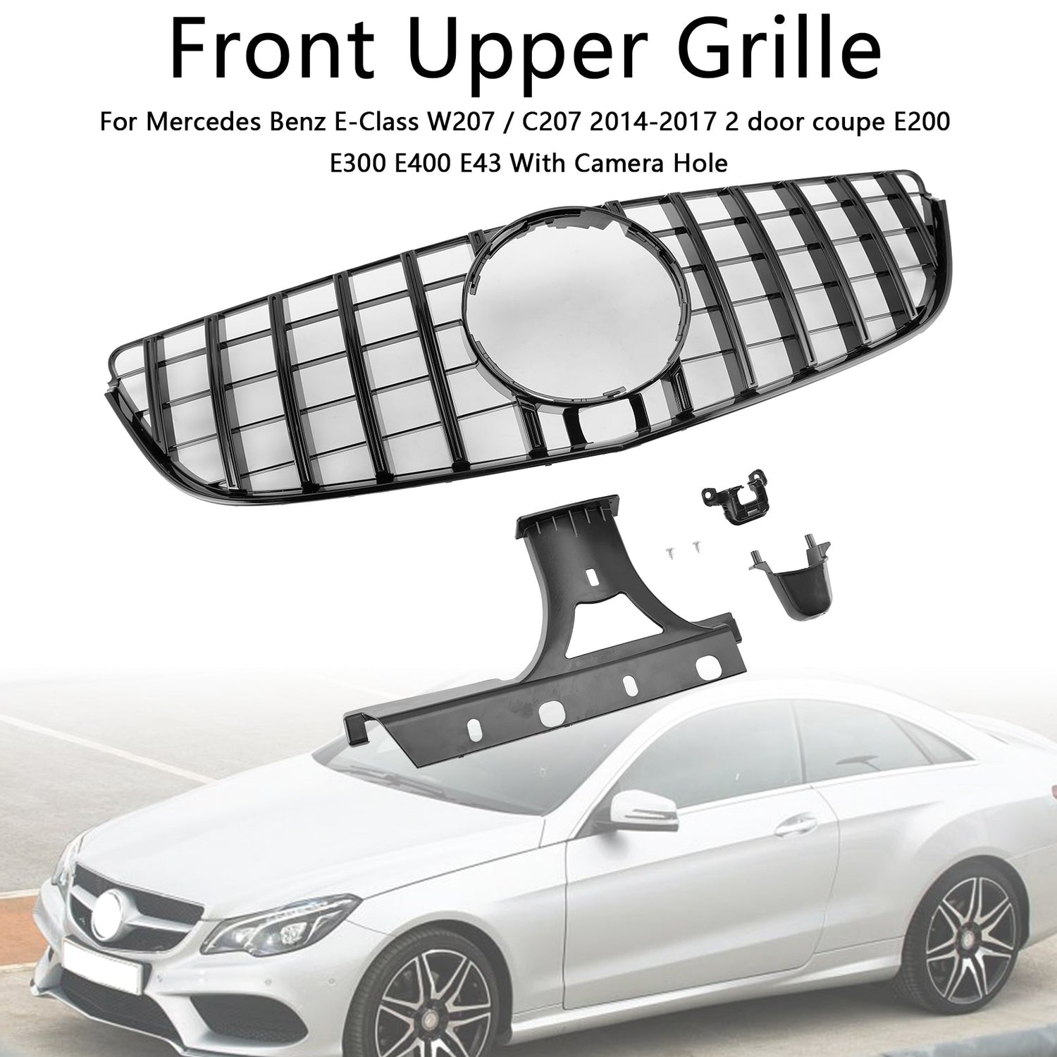 Mercedes E-CLASS W207 Coupe 2014-2017 GT Style Front Bumper Grille Grill