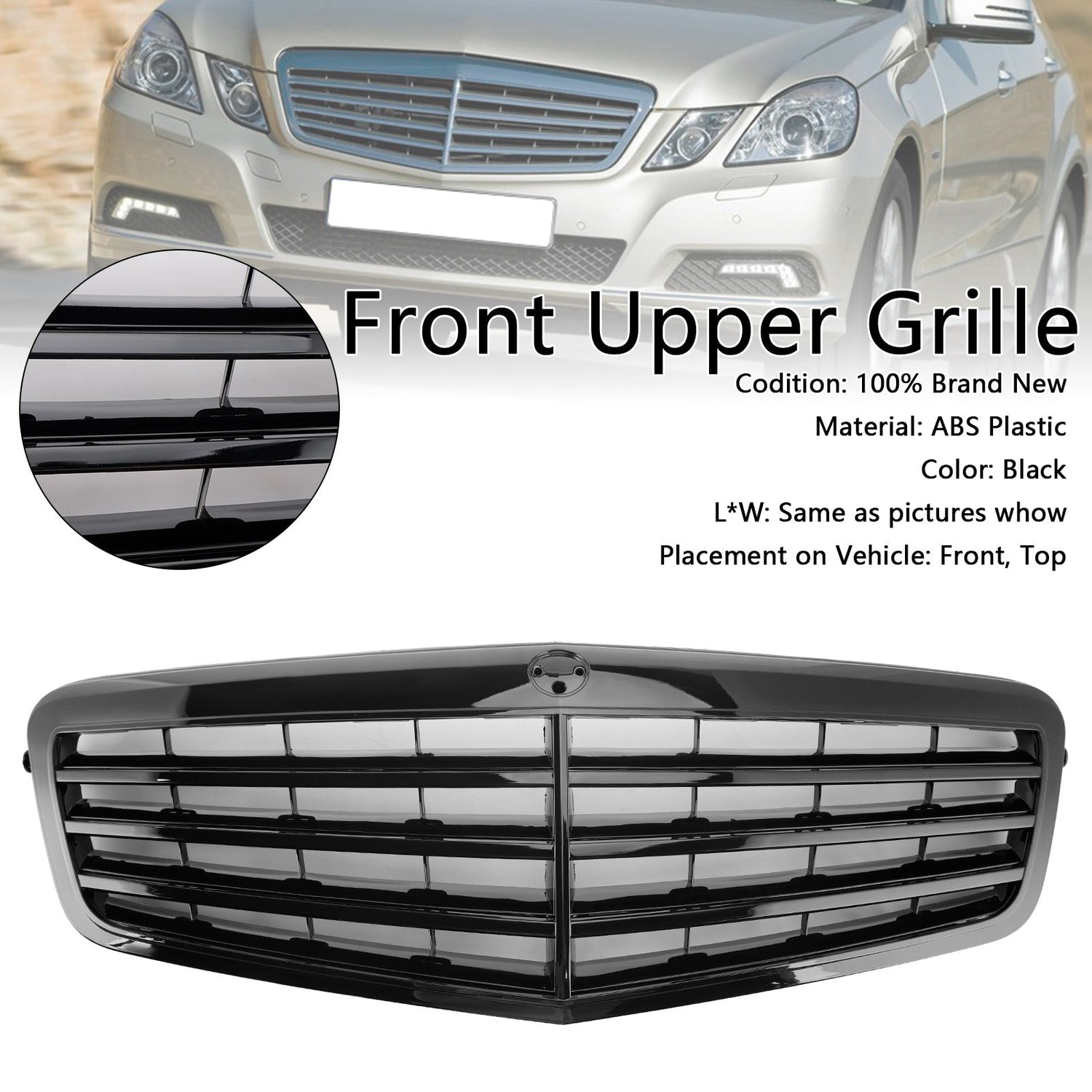 2010-2013 Mercedes-Benz E Class W212 E350 E550 Black Front Grille Grill