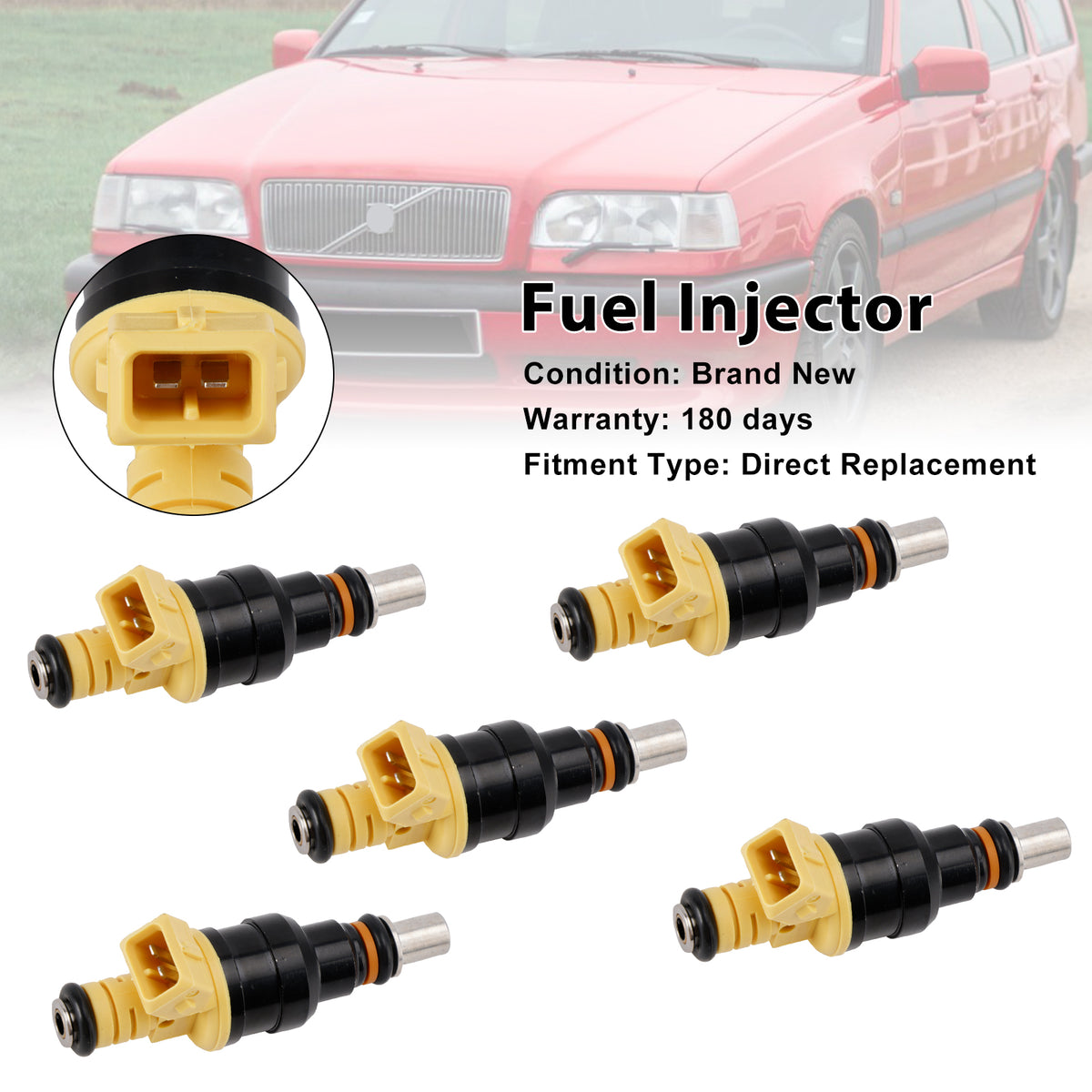 Volvo 850 2.4L 2.0L I5 1991-1997 852-12141 5PCS Fuel Injector 0280150779