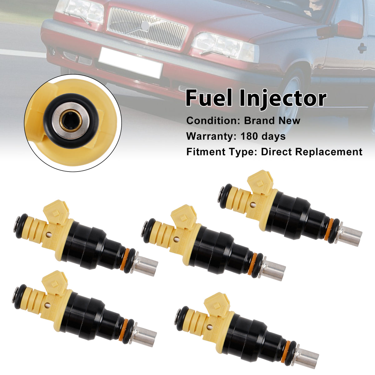 Volvo 850 2.4L 2.0L I5 1991-1997 852-12141 5PCS Fuel Injector 0280150779