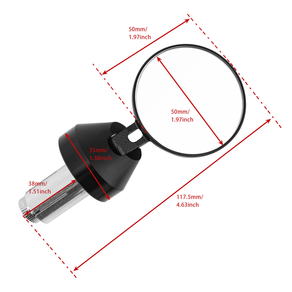 Vespa Sprint Primavera 50 125 150 CNC ?50mm Mini Handlebar End Mirror Set