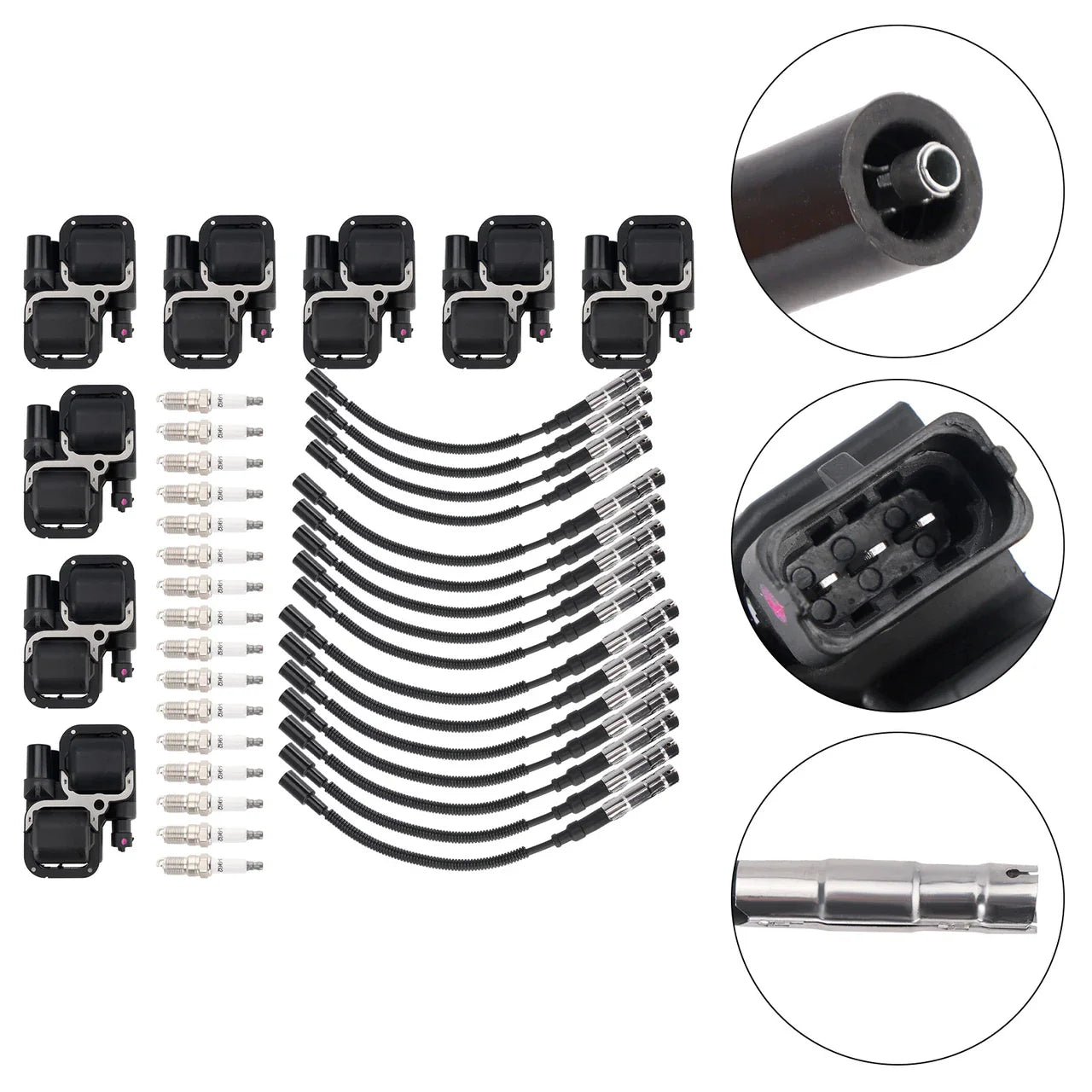 1999-2006 Mercedes Benz SL500 5101209AA 8x Ignition Coil+16x Spark plug +16x Wire Set