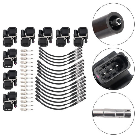 1998-2000 Mercedes Benz C280 5101209AA 8x Ignition Coil+16x Spark plug +16x Wire Set