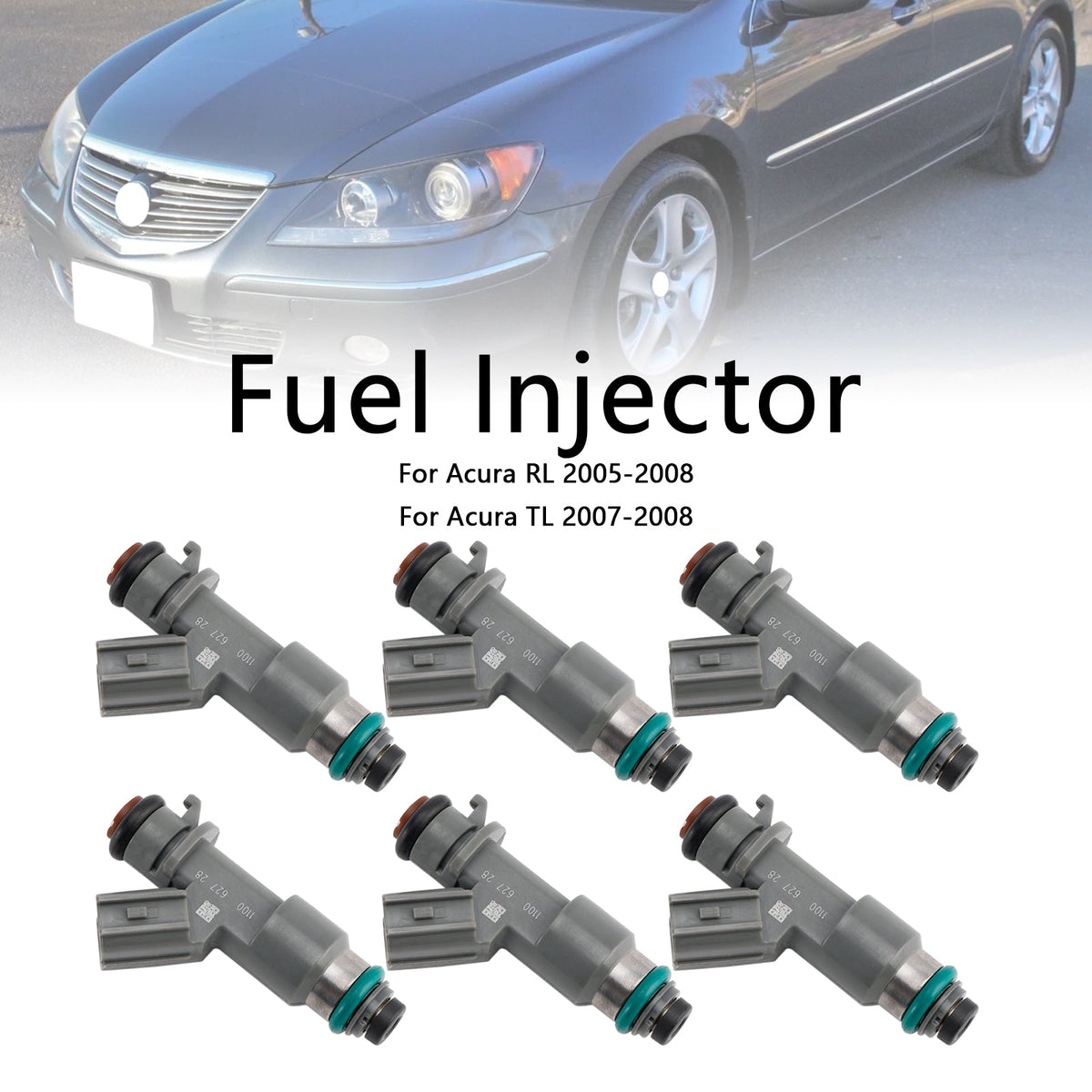 6PCS 16450RJAA01 Fuel Injector 16450-RJA-A01 Fit Acura RL TL 3.5L V6 2005-2008