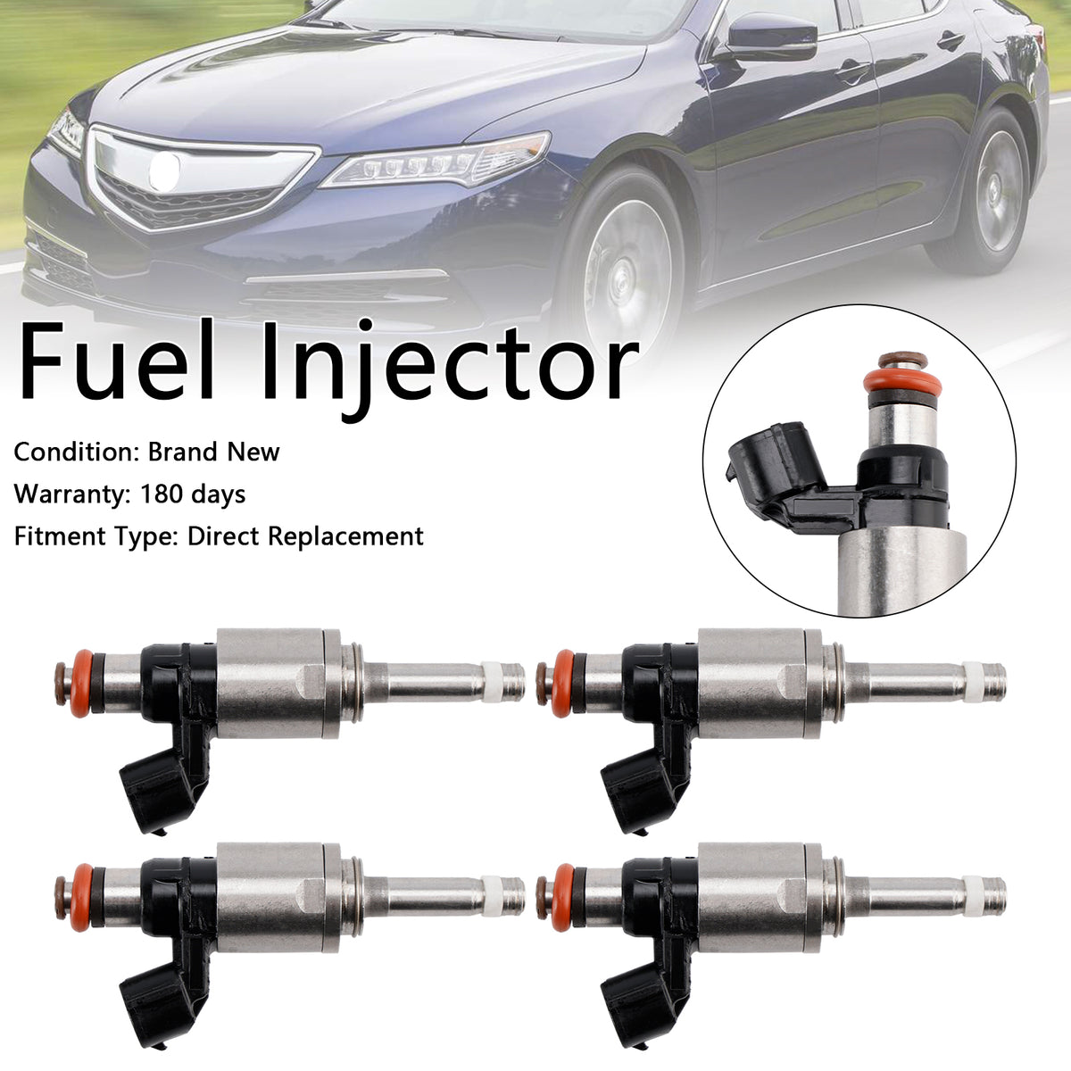 CR-V TLX 2.4L 2015-2019 Fit Acura 4PCS Fuel Injector 16450-5LA-A01