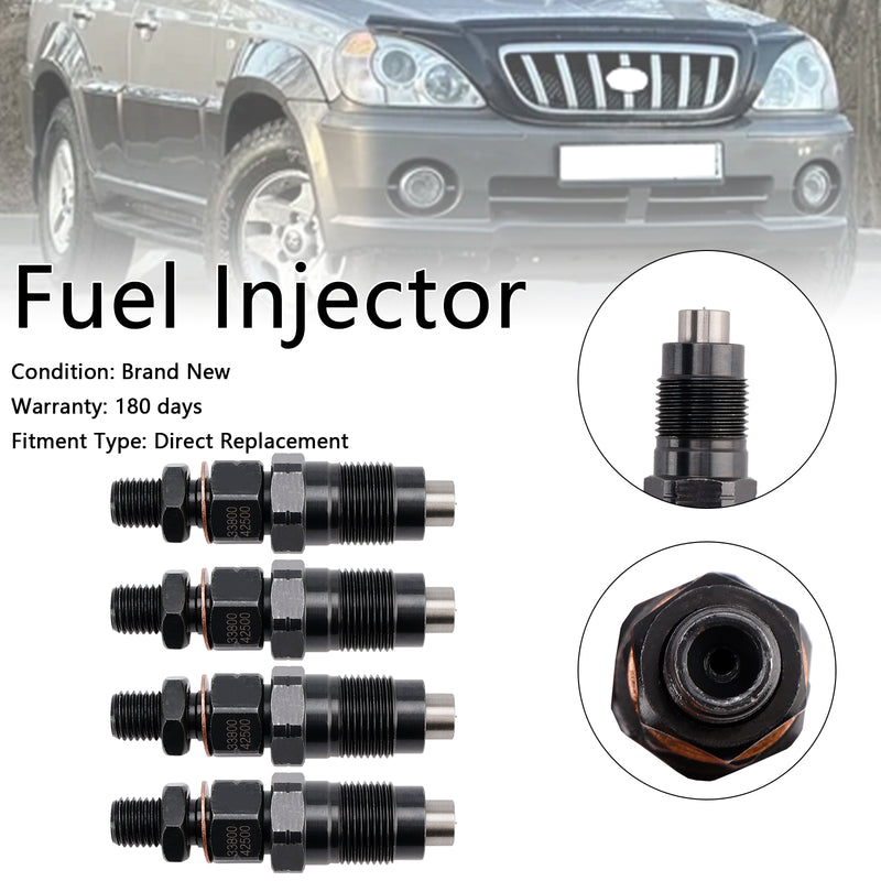 Hyundai D4BH D4BF Pickup H100 Minivan H1 4PCS Fuel Injector 33800-42500