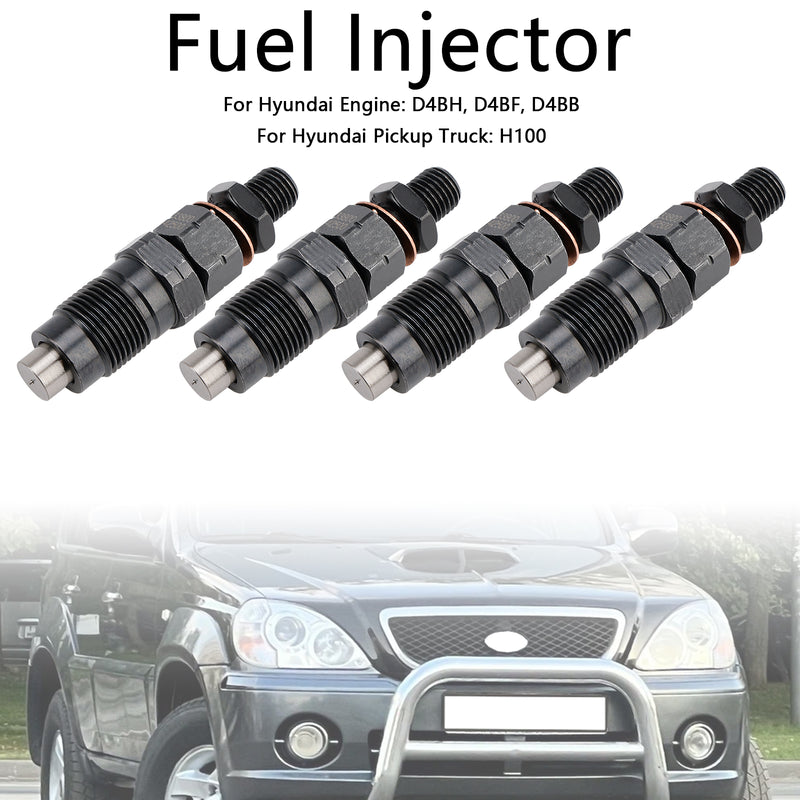 Hyundai D4BH D4BF Pickup H100 Minivan H1 4PCS Fuel Injector 33800-42500