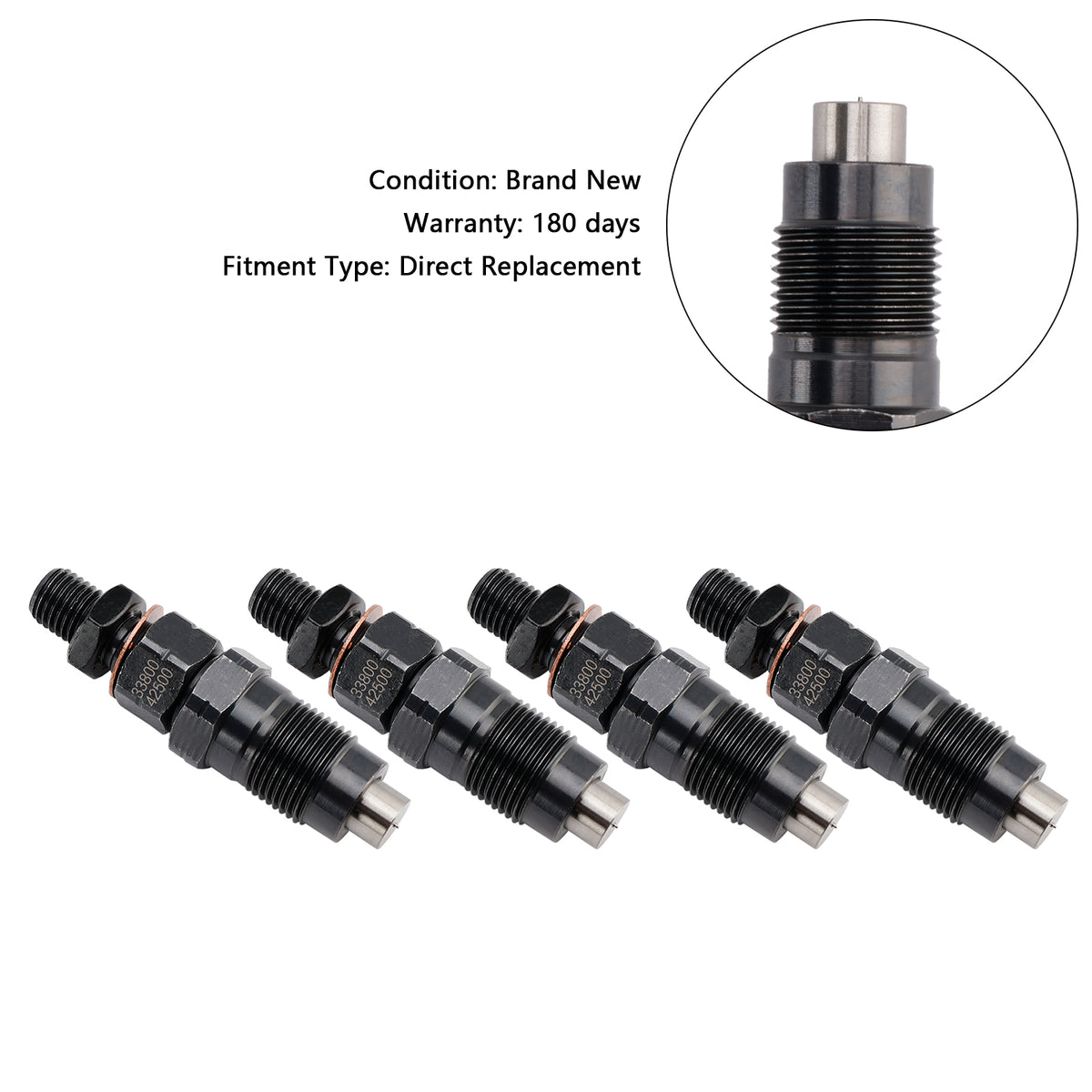 Hyundai D4BH D4BF Pickup H100 Minivan H1 4PCS Fuel Injector 33800-42500