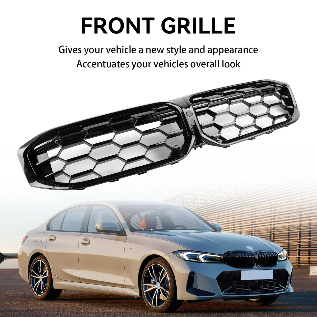 BMW G20 320i 330i M340i 2023-2024 Gloss Black Front Kidney Grill