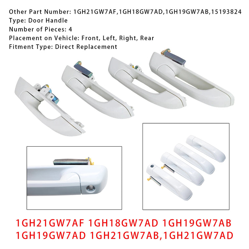 4pcs Door Handles For Dodge Ram 1500 2500 3500 2012-2018