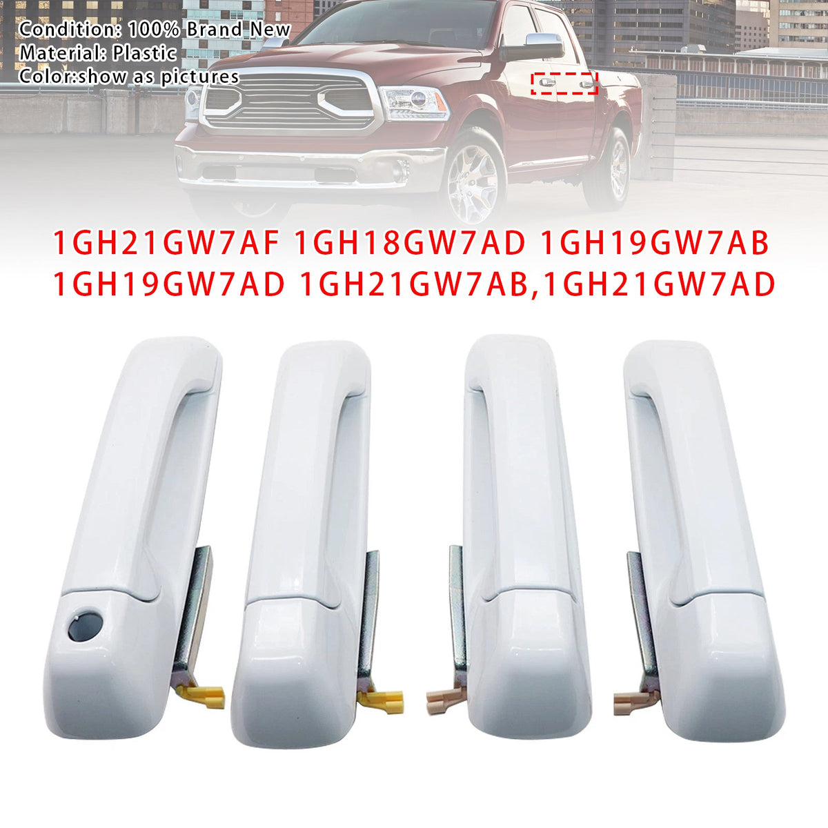 4pcs Door Handles For Dodge Ram 1500 2500 3500 2012-2018