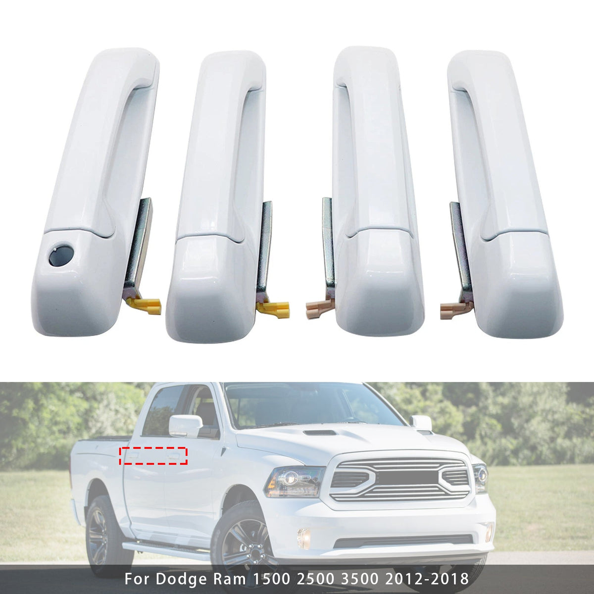 4pcs Door Handles For Dodge Ram 1500 2500 3500 2012-2018