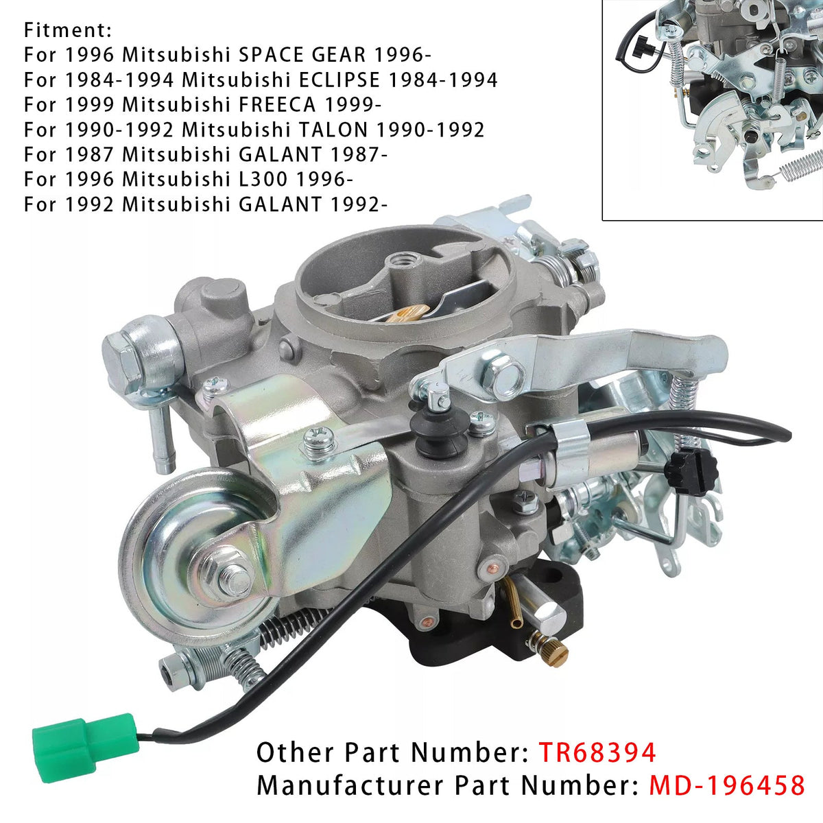 Carburetor MD196458 For Mitsubishi 4g63 L200 Pickup L300 Gallant Talon Eclipse