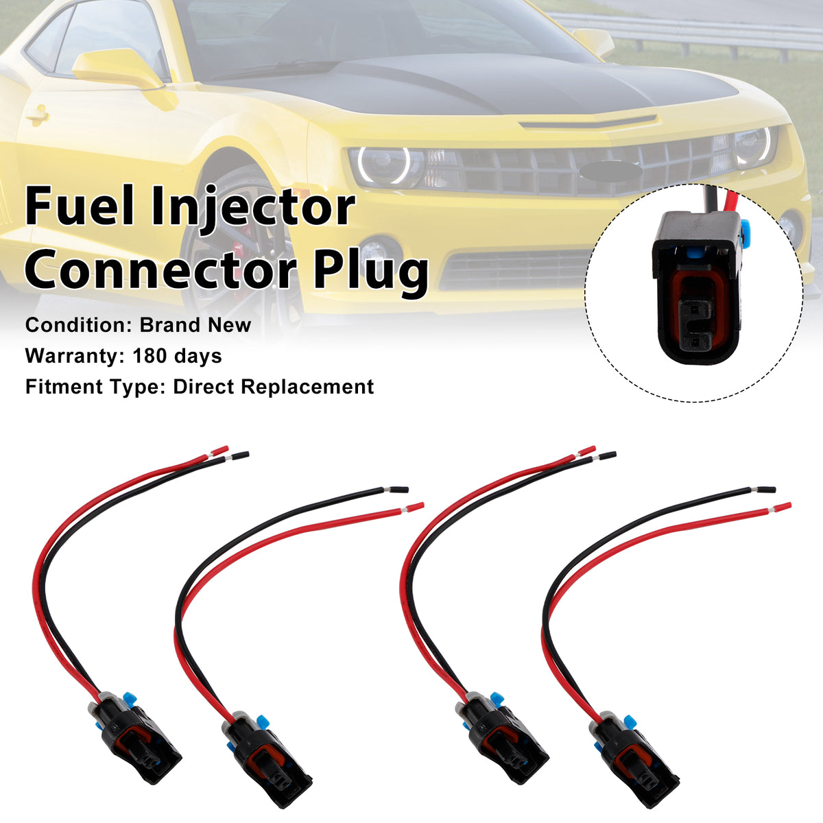 Buick 4PCS Fuel Injector Connector Plug Clip Pigtail Quick Disconnect