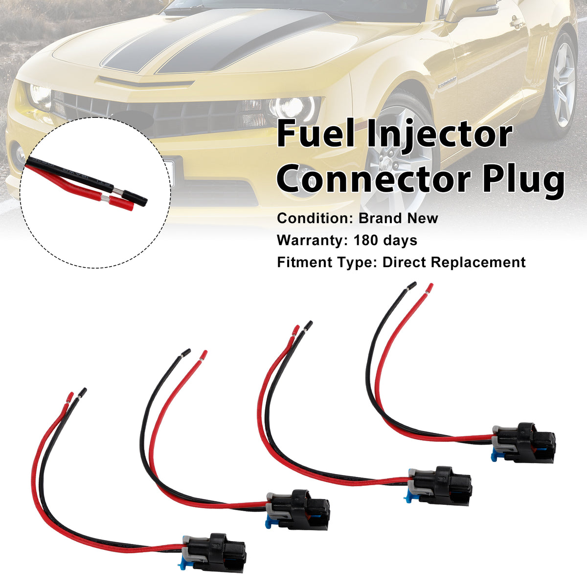 Buick 4PCS Fuel Injector Connector Plug Clip Pigtail Quick Disconnect