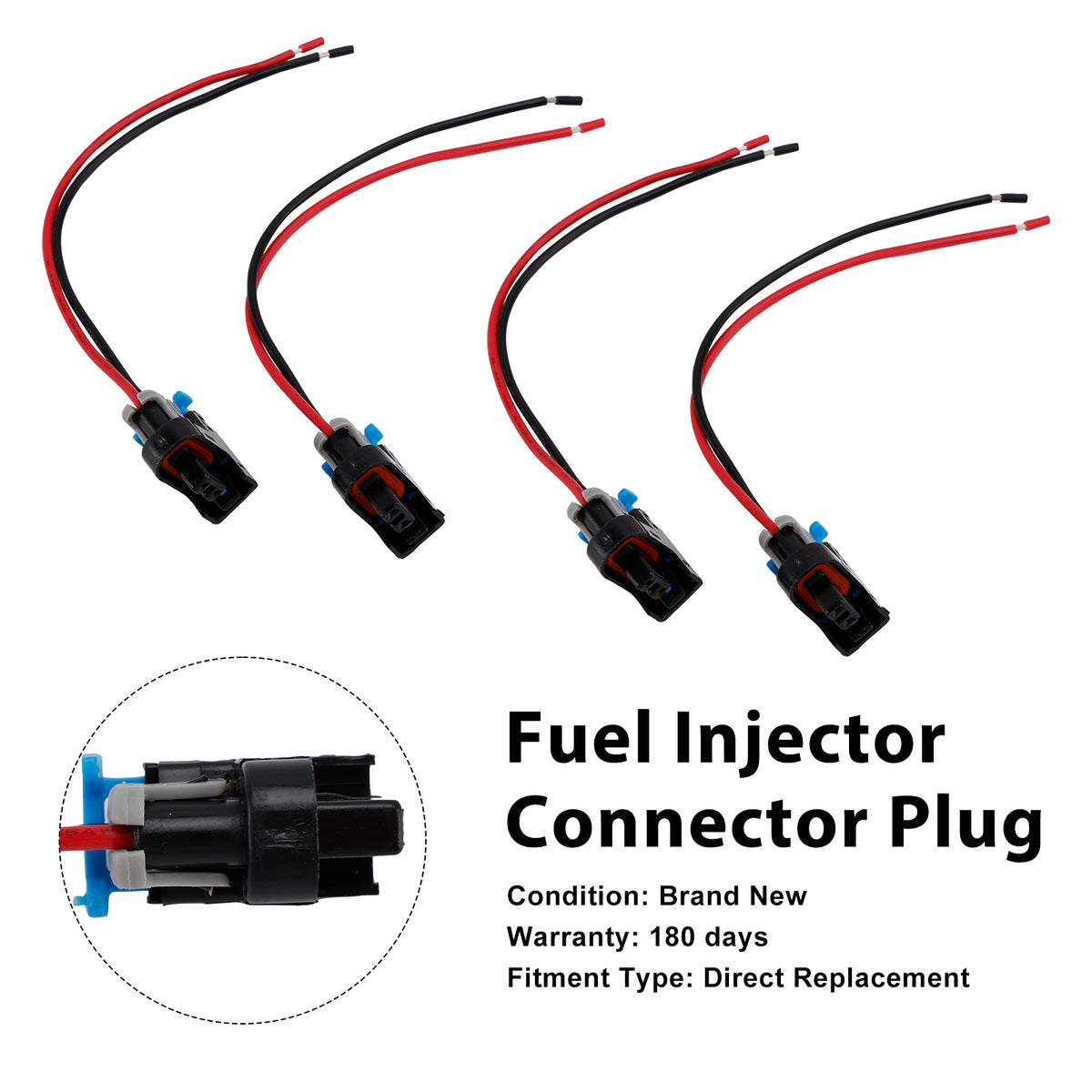 Buick 4PCS Fuel Injector Connector Plug Clip Pigtail Quick Disconnect