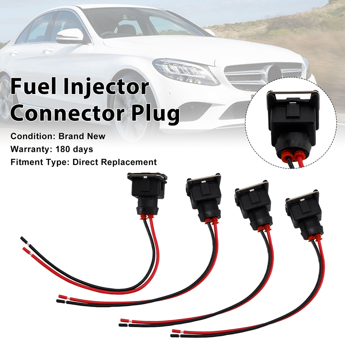 Daewoo 4-EV1 Fuel Injector Connector Plug Clip Pigtail Quick Disconnect
