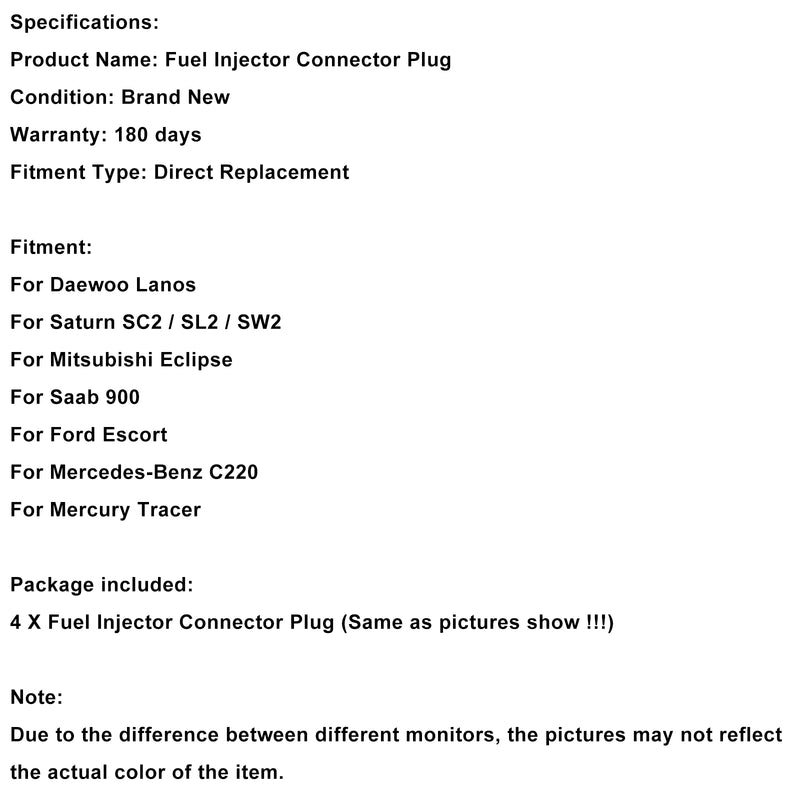 Daewoo 4-EV1 Fuel Injector Connector Plug Clip Pigtail Quick Disconnect