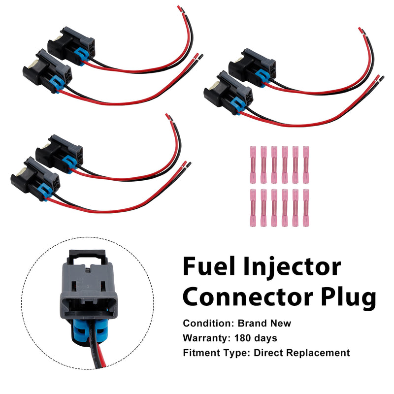 Ford Fit Chevy 6PCS Fuel Injector Connector Pigtail Plug Wiring Harness