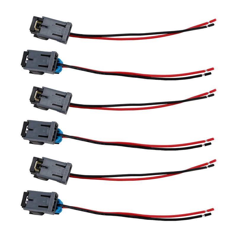 Ford Fit Chevy 6PCS Fuel Injector Connector Pigtail Plug Wiring Harness