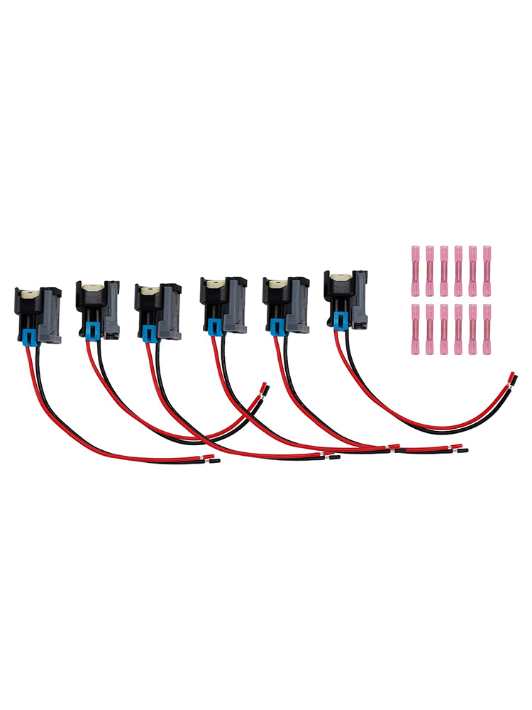 Ford Fit Chevy 6PCS Fuel Injector Connector Pigtail Plug Wiring Harness