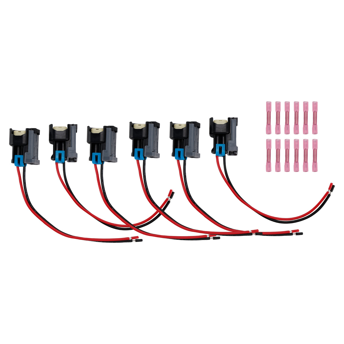 Ford Fit Chevy 6PCS Fuel Injector Connector Pigtail Plug Wiring Harness