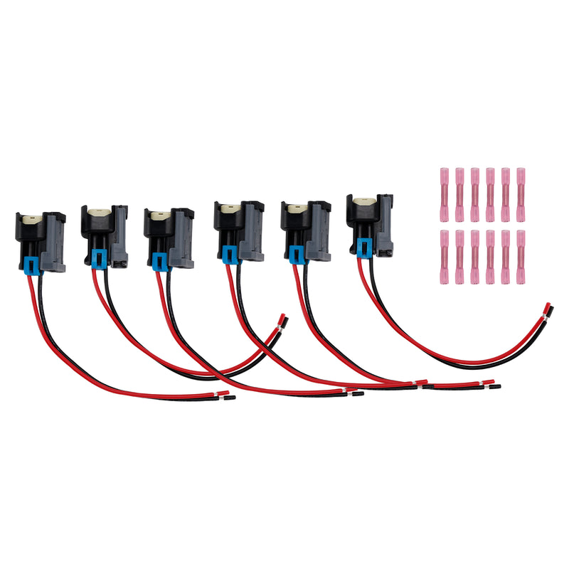 Ford Fit Chevy 6PCS Fuel Injector Connector Pigtail Plug Wiring Harness