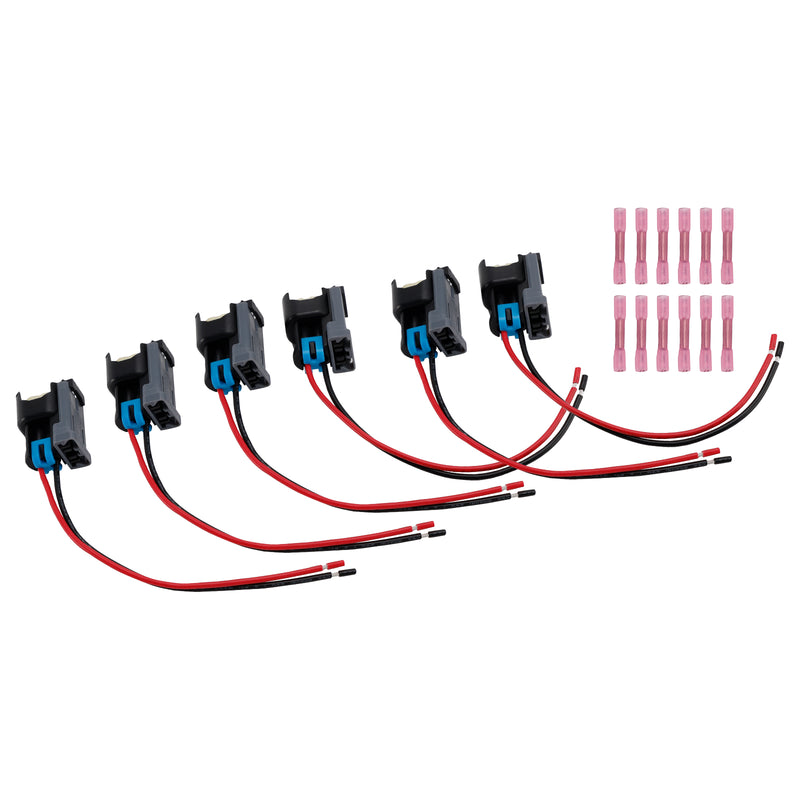 Ford Fit Chevy 6PCS Fuel Injector Connector Pigtail Plug Wiring Harness