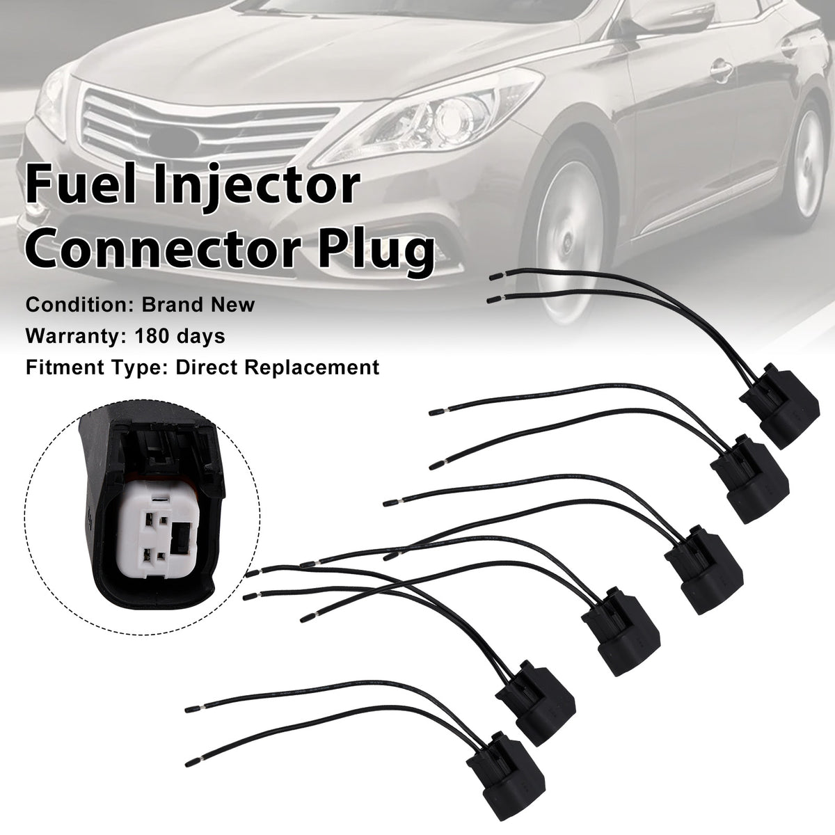 Hyundai 6-EV6 Fuel Injector Connector Plug Clip Pigtail Quick Disconnect