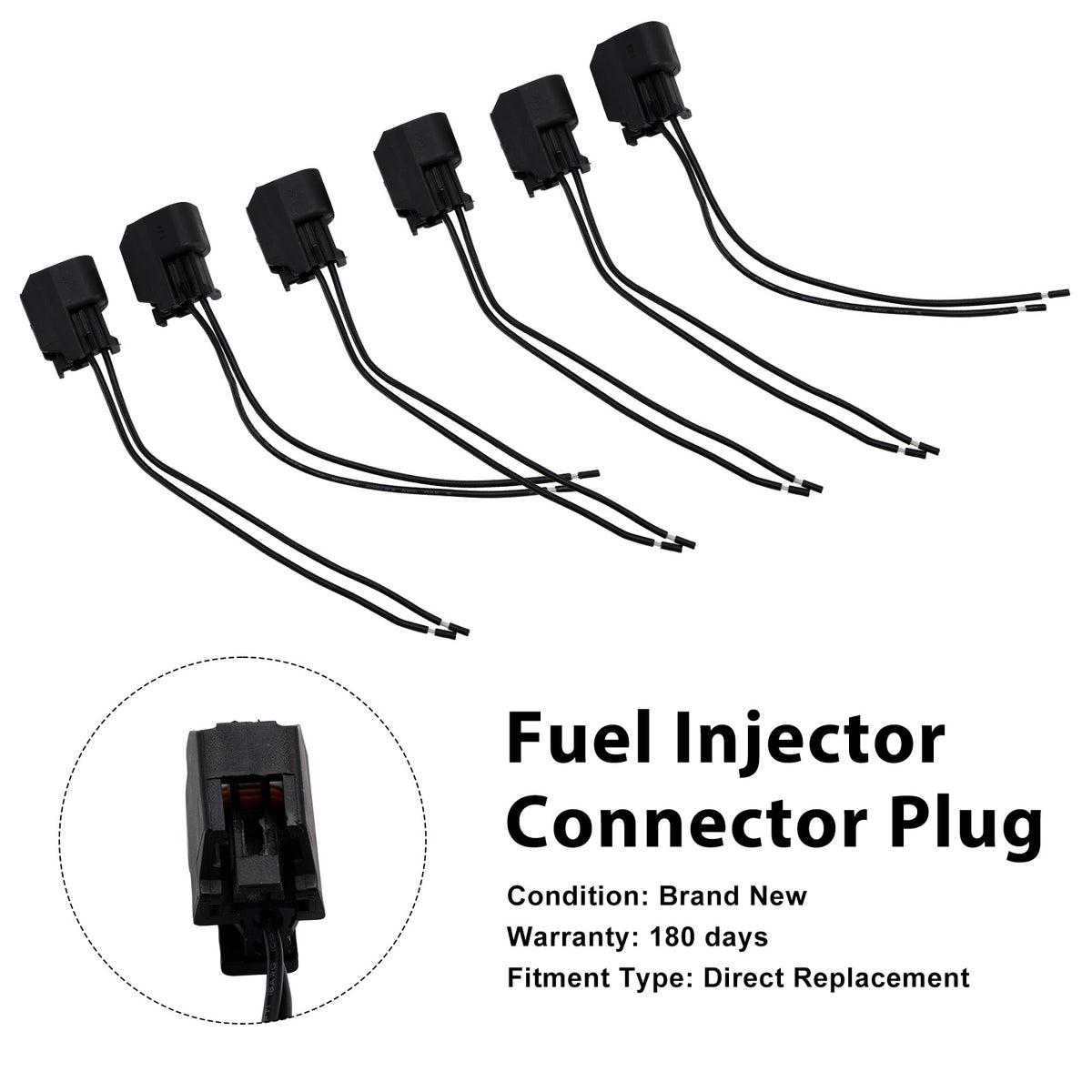 Hyundai 6-EV6 Fuel Injector Connector Plug Clip Pigtail Quick Disconnect