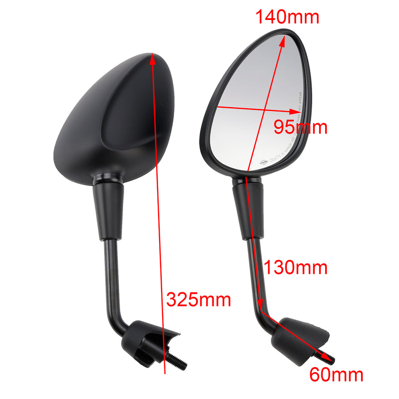 Vespa GTS 125 300 HPE Sprint Primavera 50 125 150 Black Mirror Set Shorty