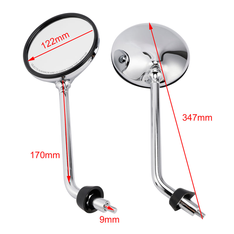 Vespa LX 50 2T/4T & LX 125 & LX 150 2005-2013 Chrome Rearview Mirror Set