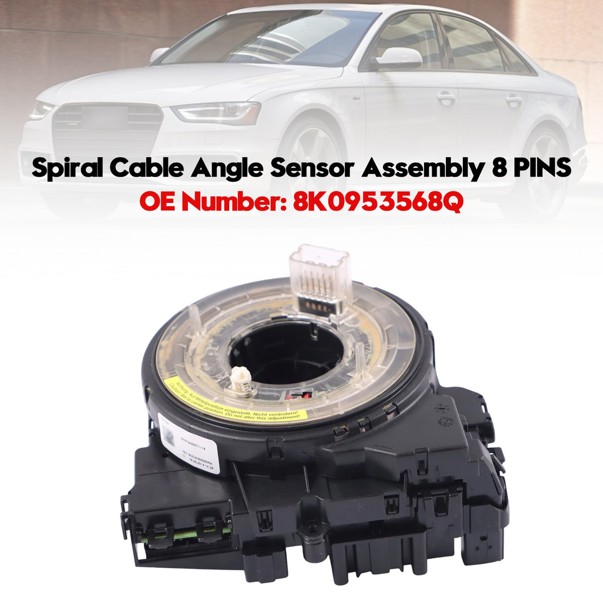 Audi A4 A5 2009-2016 8K0953568Q Spiral Cable Angle Sensor Assembly 8 PINS