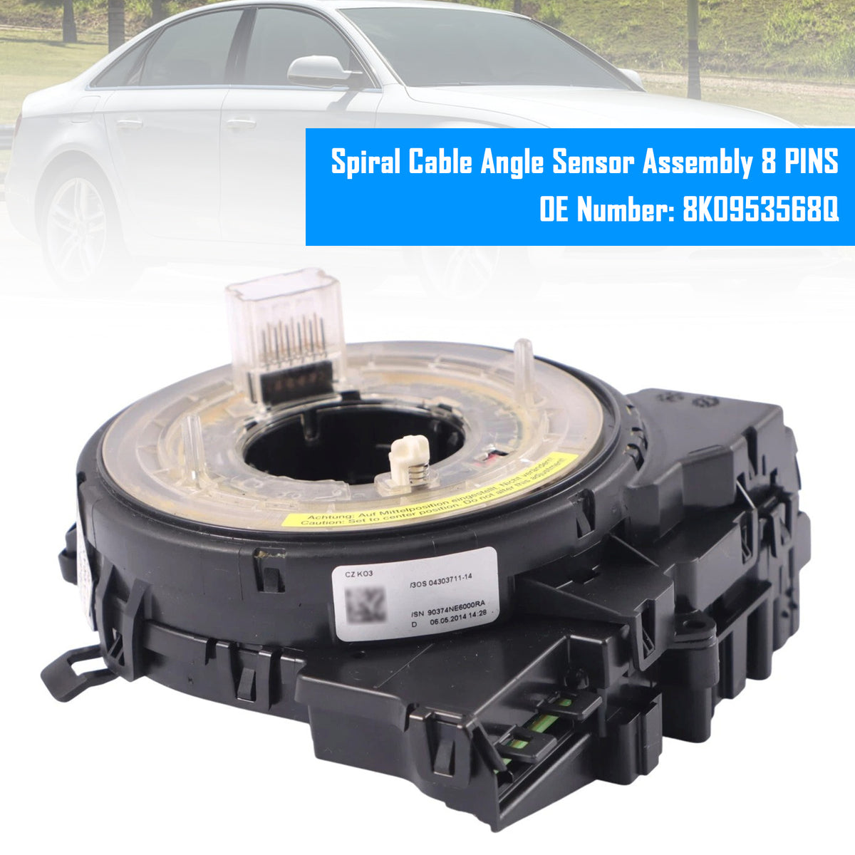 Audi A4 A5 2009-2016 8K0953568Q Spiral Cable Angle Sensor Assembly 8 PINS