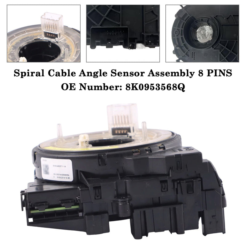 Audi A4 A5 2009-2016 8K0953568Q Spiral Cable Angle Sensor Assembly 8 PINS