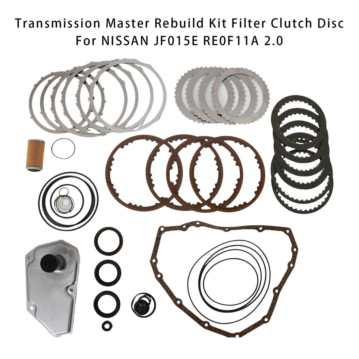 Nissan Suzuki Renault Datsun Mitsubishi JF015E RE0F11A 2.0 Transmission Master Rebuild Kit Filter Clutch Disc