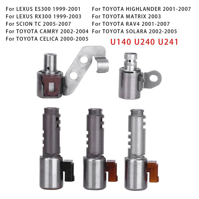 2002-2005 TOYOTA SOLARA U140 U240 U241 5PCS Transmission Solenoid Kit