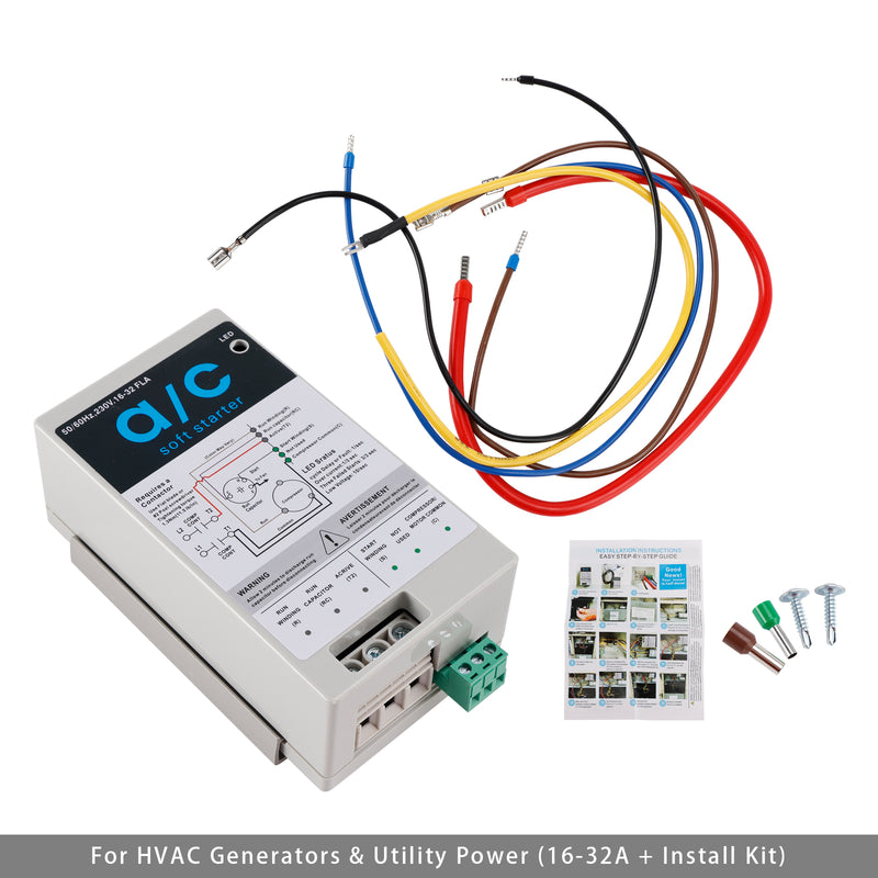 AC Soft Starter Reverse Motor Protection  (16-32A + Install Kit)